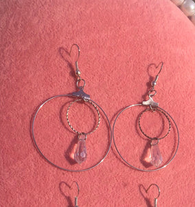 Crystal drop round earrings