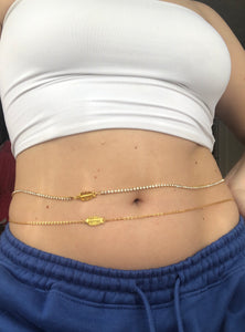 Fish bone belly chain