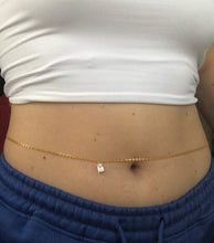 Cz pendant belly chain