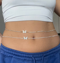 Crystal butterfly belly chain