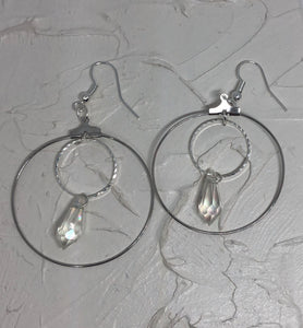 Crystal drop round earrings - Icegoldbyvee