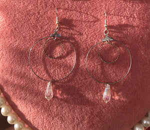 Double circle crystal hoops