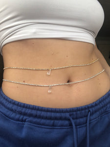 Crystal drop belly chain