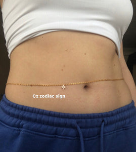 Zodiac sign belly chain