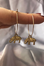 Elephant pendant hoops