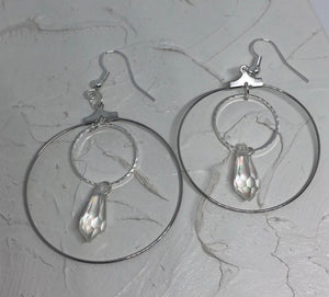 Crystal drop round earrings - Icegoldbyvee