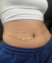 Cross belly chain