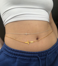 Cross belly chain