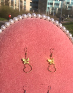 Butterfly heart earrings