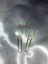 Paper clip circle earrings