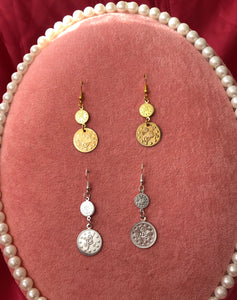 Coin drop earrings