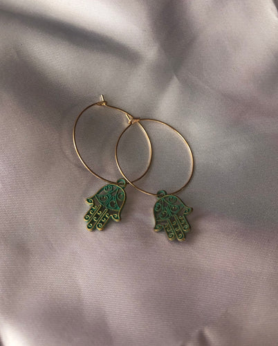 Hamsa hand hoops