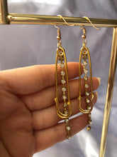 Gold bling pin earrings