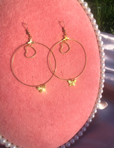 Heart+butterfly hoops