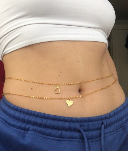 Heart belly chain