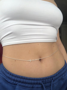 Cross belly chain