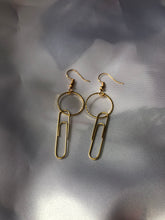 Paper clip circle earrings