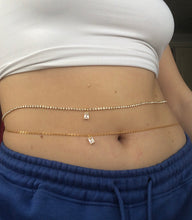 Cz pendant belly chain