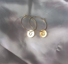 Circle letter pendant hoops