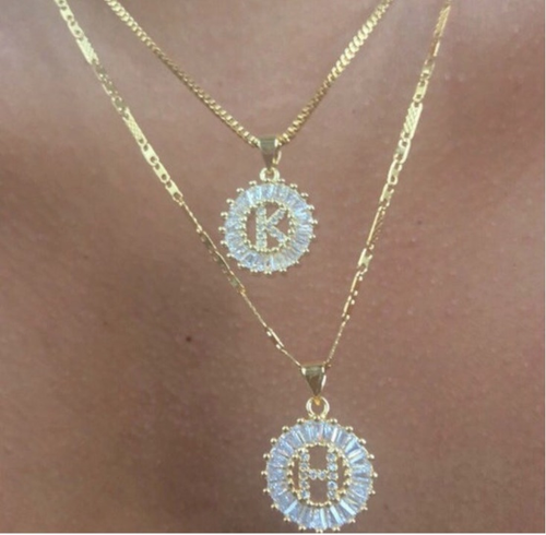 Round initial necklace