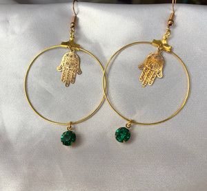 Crystal Hamsa earrings