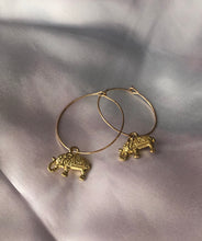 Elephant pendant hoops