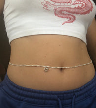 Silver heart belly chain