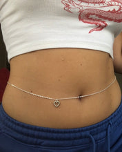 Silver heart belly chain