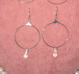 Crystal pendant hoops