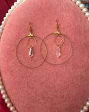 Crystal drop round earrings