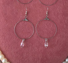 Crystal pendant hoops