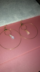 Crystal drop round earrings - Icegoldbyvee