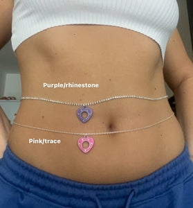 Colour heart belly chain