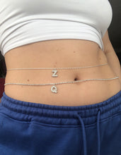 Silver letter belly chain