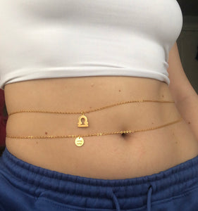 Zodiac sign belly chain