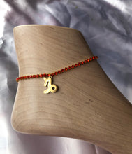 Rhinestone zodiac sign pendant anklet