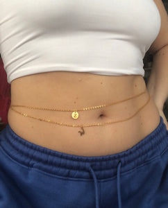 Letter pendant belly chain