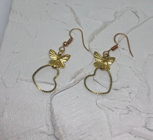 Butterfly heart earrings - Icegoldbyvee