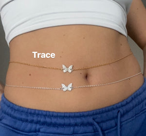 Crystal butterfly belly chain