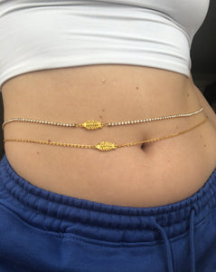 Fish bone belly chain