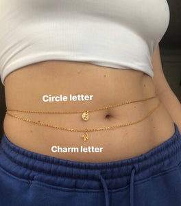 Letter pendant belly chain