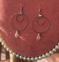 Double circle crystal hoops