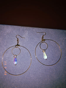 Crystal drop round earrings - Icegoldbyvee