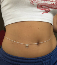 Silver heart belly chain