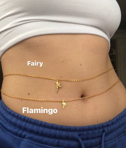 Fairy/flamingo pendant belly chain