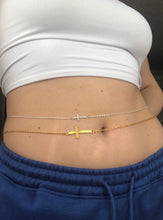 Cross belly chain