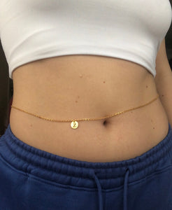 Letter pendant belly chain