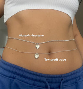 Silver heart belly chain