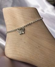 Silver butterfly anklet