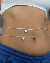 Silver heart belly chain